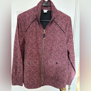 Chicos Women’s Purple Leopard Cheetah Animal Print Light Jacket OVERSIZED Size 1